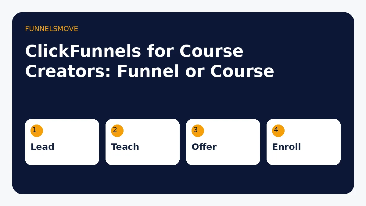 ClickFunnels for course creators showing sales funnel and student delivery paths