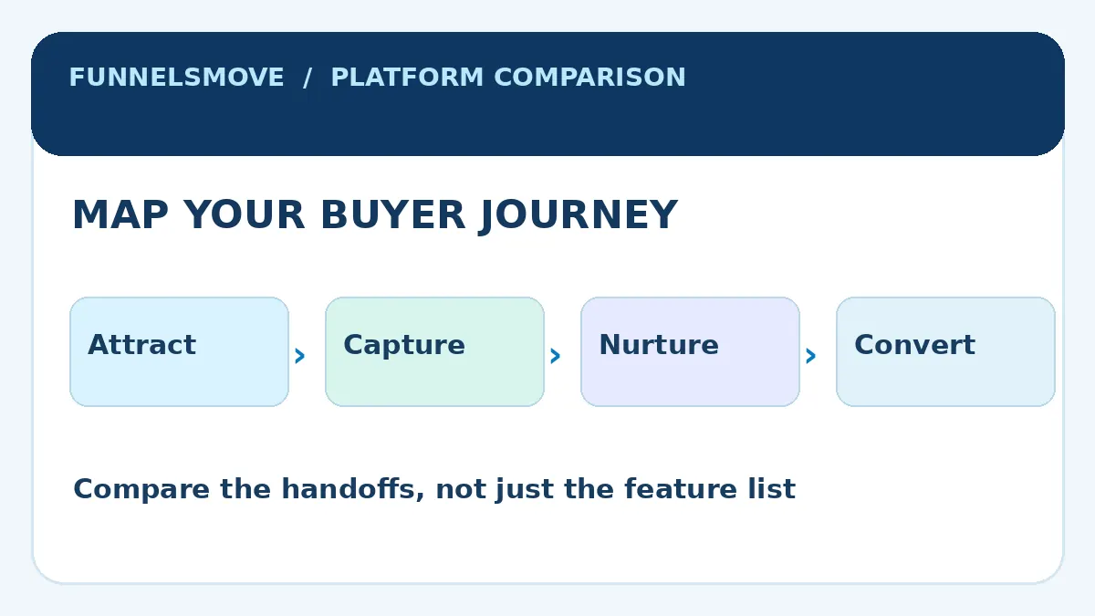 Four-stage buyer journey decision framework for Kartra and HubSpot