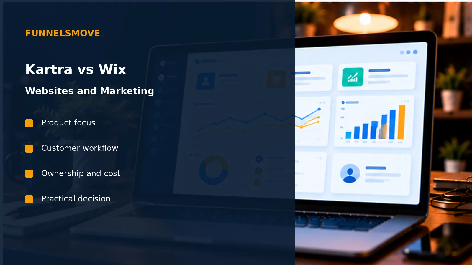 Kartra vs Wix: Websites and Marketing editorial illustration