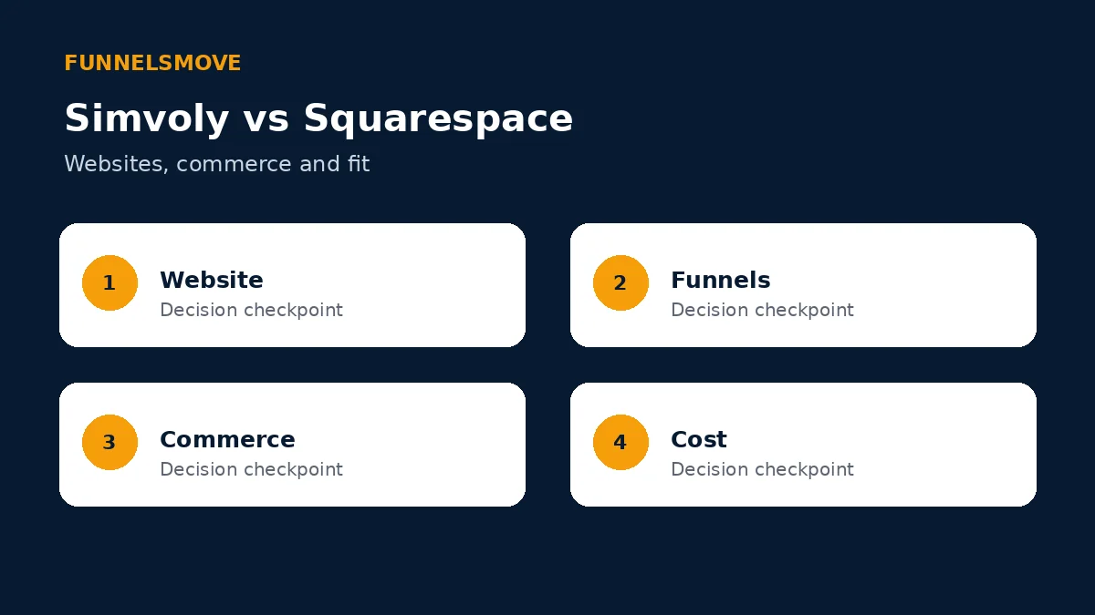 Simvoly vs Squarespace: Websites, Commerce and Fit decision framework